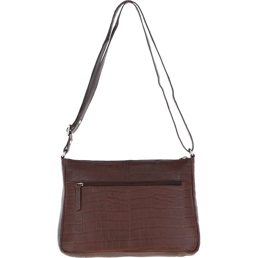 Bridge Croc Print Leather Shoulder Bag Brandy/croc: MC2 - Image 5