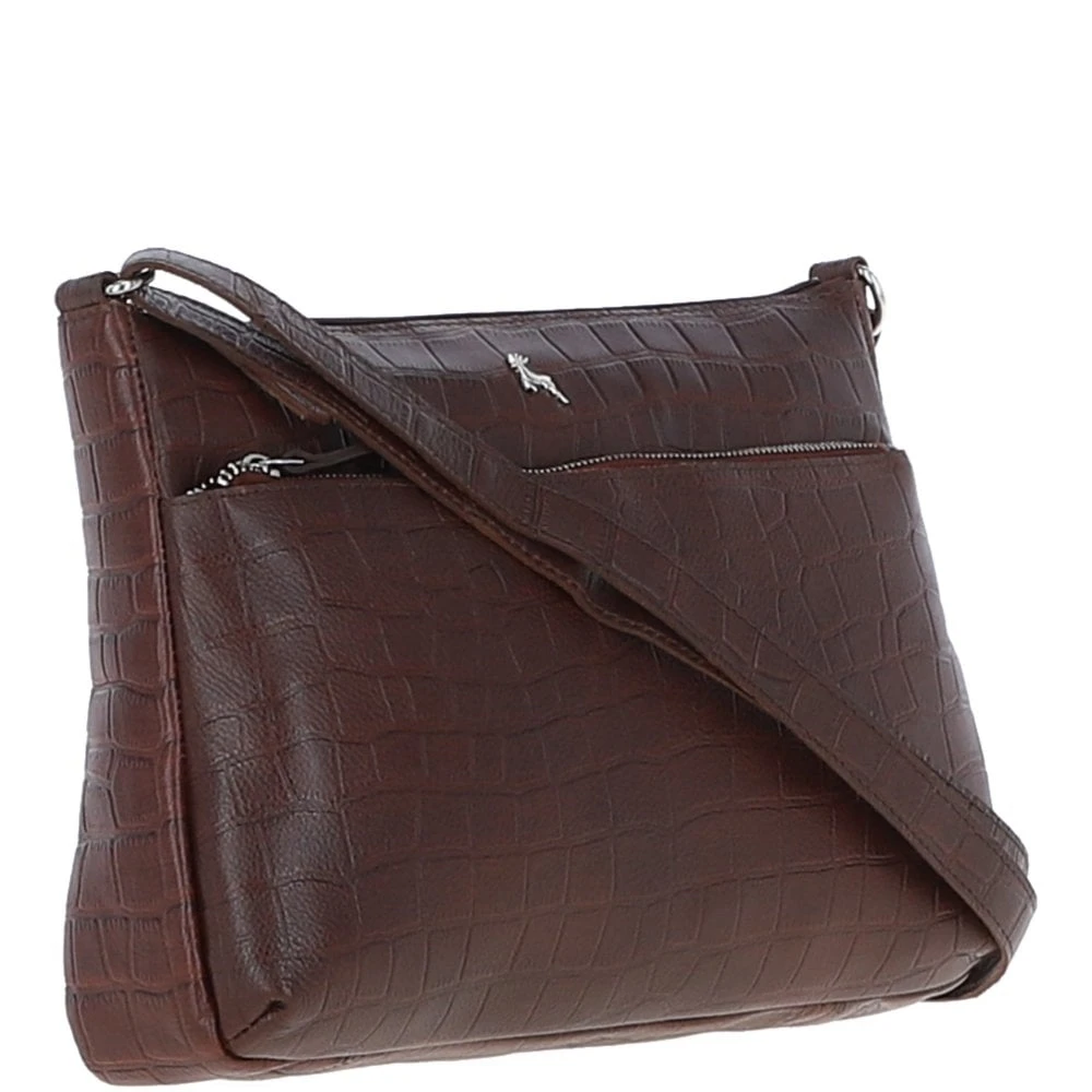 Bridge Croc Print Leather Shoulder Bag Brandy/croc: MC2 - Image 6