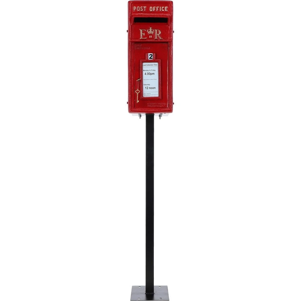 Cast Iron Replica Royal Mail ER Mailbox Red: DI-3729 - Image 6