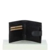 Classic 3 Card & ID Billfold Tab Wallet Leather Wallet Black : 1222-VT