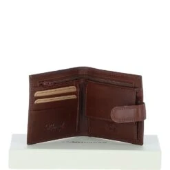 Classic 3 Card & ID Billfold Tab Wallet Leather Wallet Tan : 1222-VT