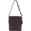 Classic A4 Leather Flap-Over Messenger Bag Brandy: Q-43