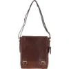 Classic A4 Leather Flap-Over Messenger Bag Chestnut: Q-43