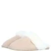 Classic Ladies Suede Sheepskin Slippers Beige