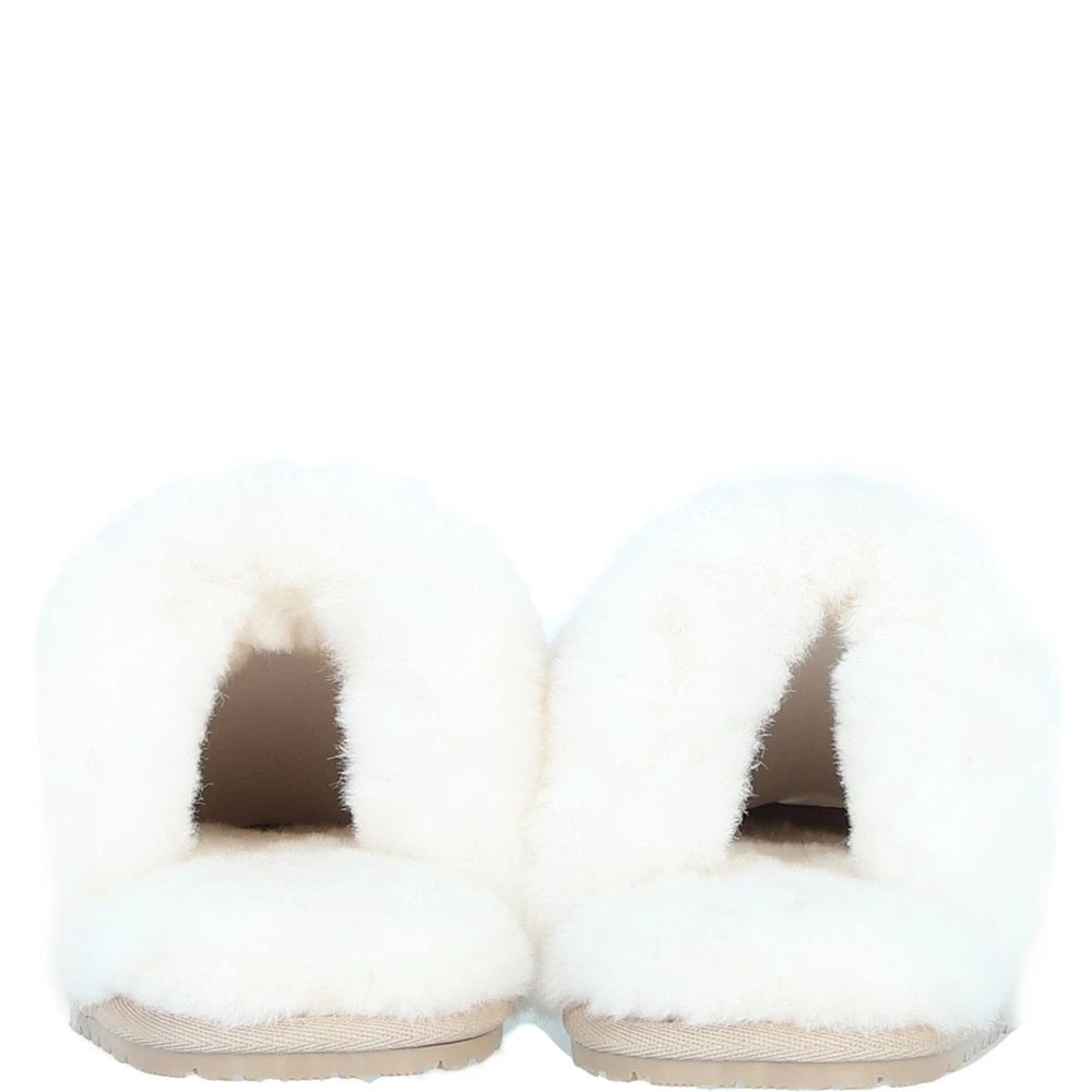 Classic Ladies Suede Sheepskin Slippers Beige - Image 4