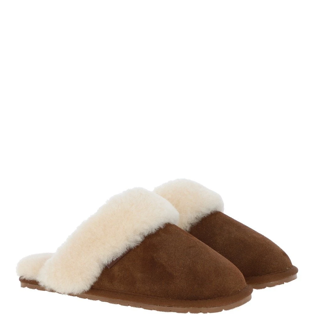 Classic Ladies Suede Sheepskin Slippers Chestnut - Image 3