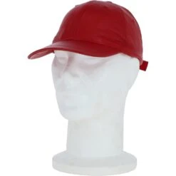 Classic Leather Baseball Cap Red : Kanye