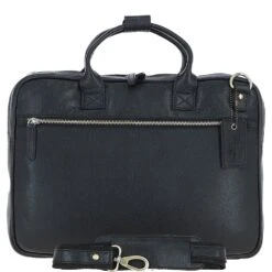 Classic Leather Laptop Bag Black: Q-44