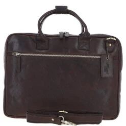 Classic Leather Laptop Bag Brandy: Q-44