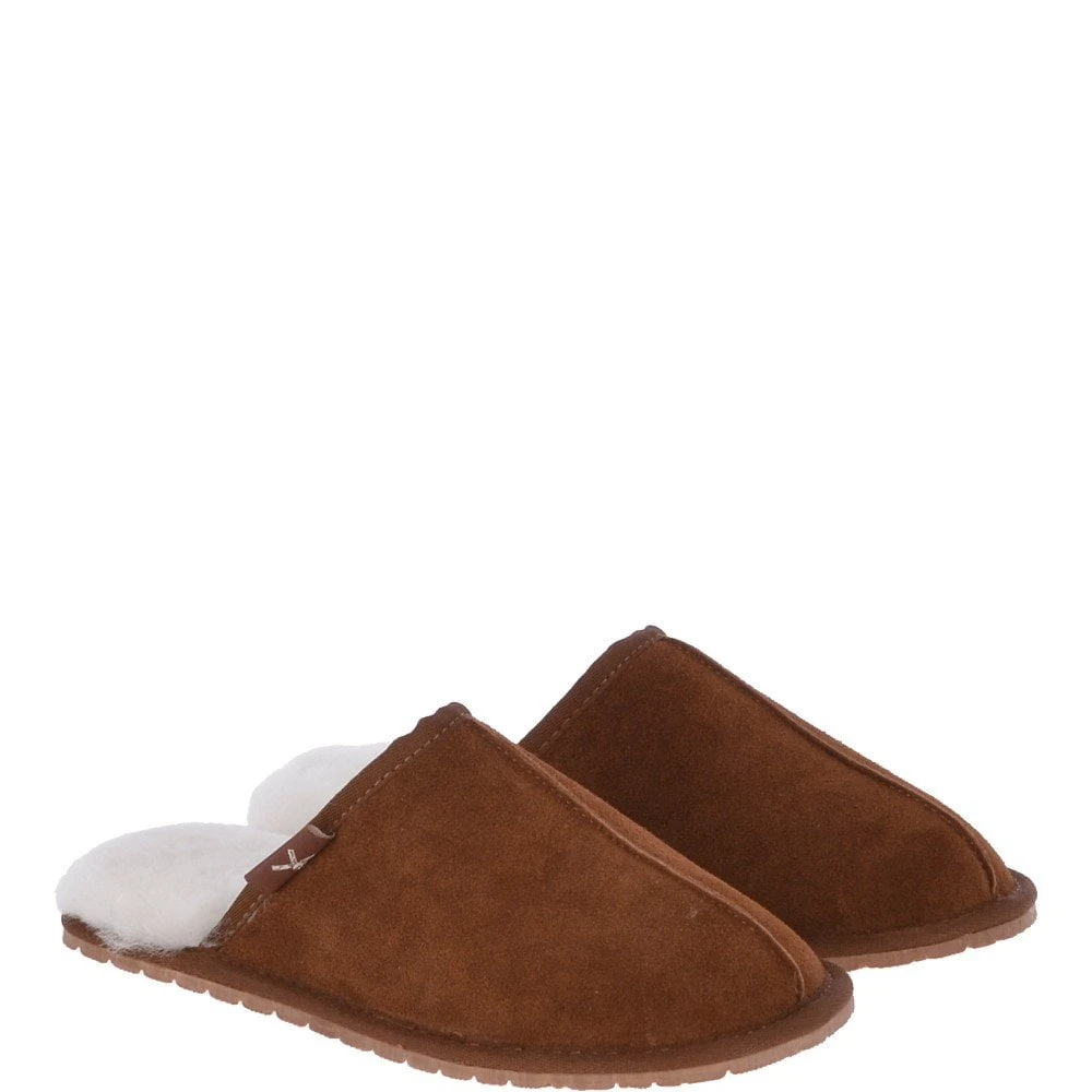 Classic Mens Suede Sheepskin Slippers Chestnut - Image 4