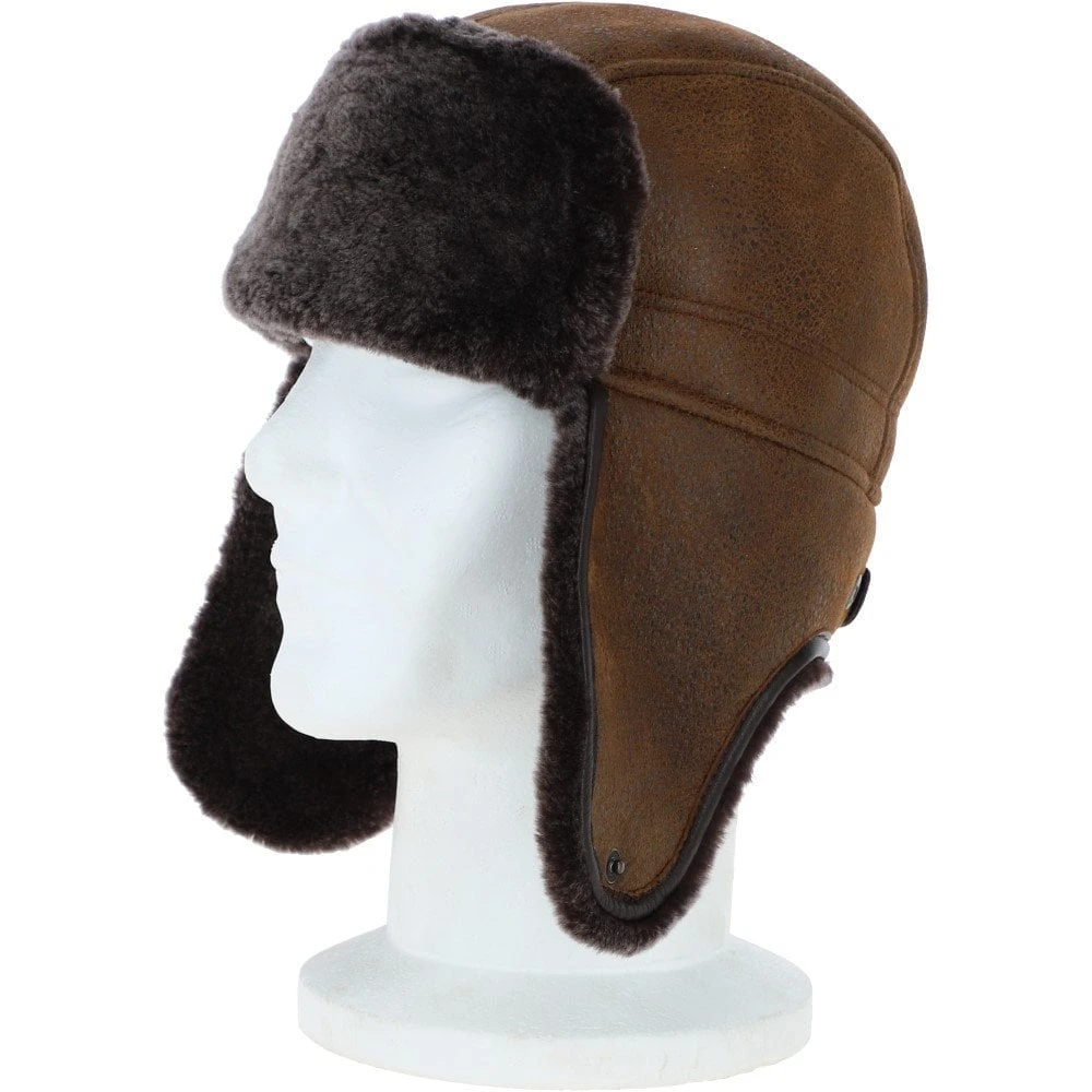 Classic Russian Style Sheepskin Hat Tobacco: Vladimir - Image 2