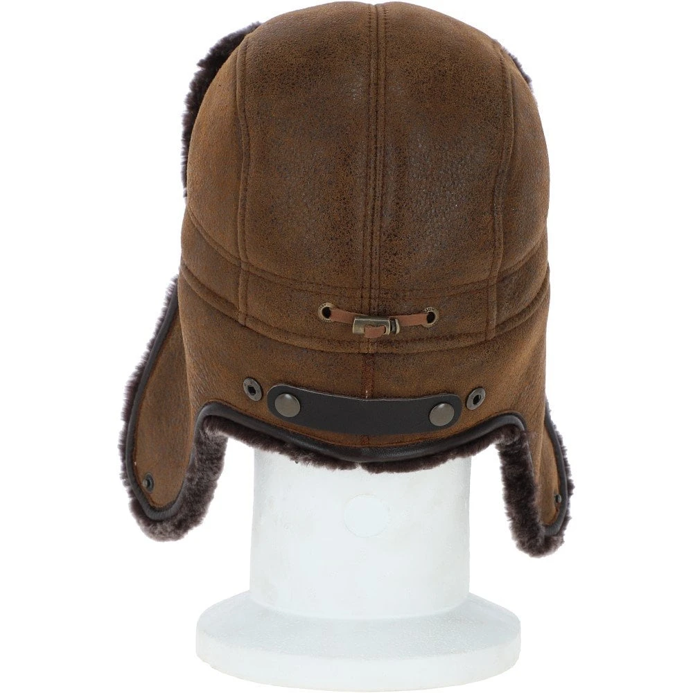 Classic Russian Style Sheepskin Hat Tobacco: Vladimir - Image 3