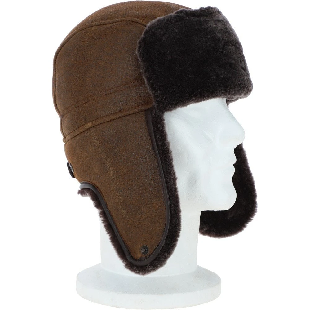 Classic Russian Style Sheepskin Hat Tobacco: Vladimir - Image 4