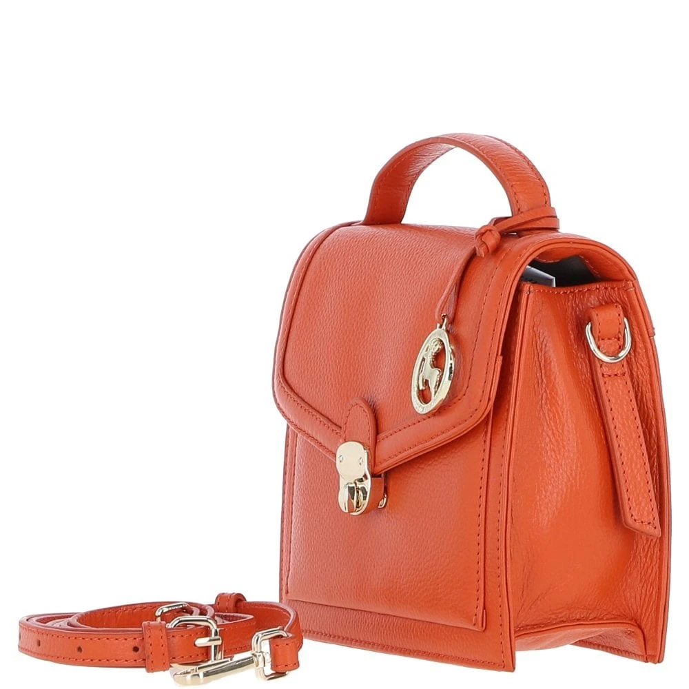 Compact Handbag With Detachable Crossbody Strap Orange: Y-54 - Image 2