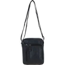 Compact Travel Messenger Bag With Multiple Zip Pockets And Adjustable Strap Black: MADRID