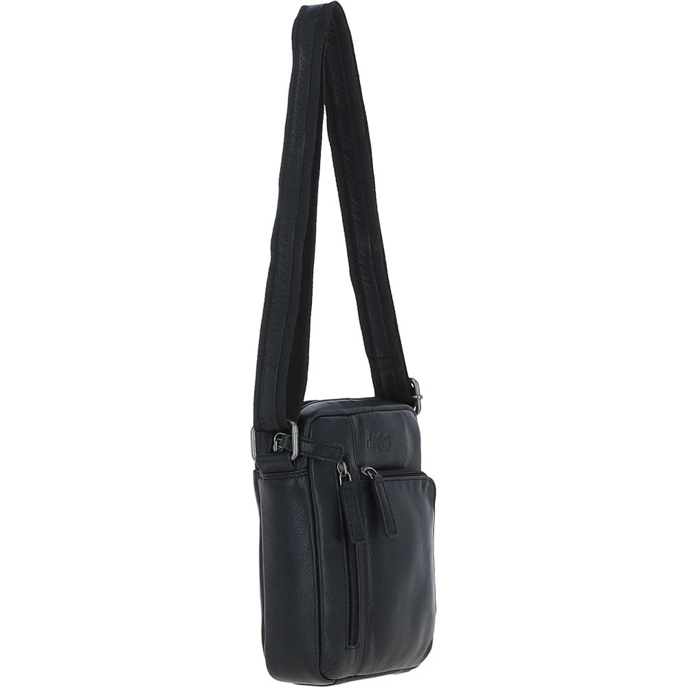 Compact Travel Messenger Bag With Multiple Zip Pockets And Adjustable Strap Black: MADRID - Image 5