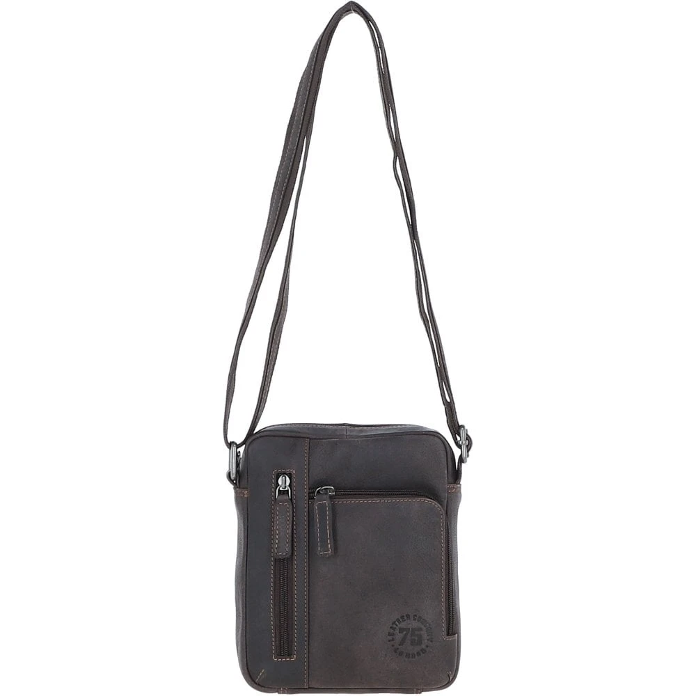 Compact Travel Messenger Bag With Multiple Zip Pockets And Adjustable Strap Brown: MADRID