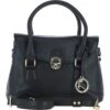 Elegant Compact Handbag With Detachable Crossbody Strap Black: Y-55