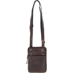 Elegant Leather Crossbody Bag Brandy: G-11