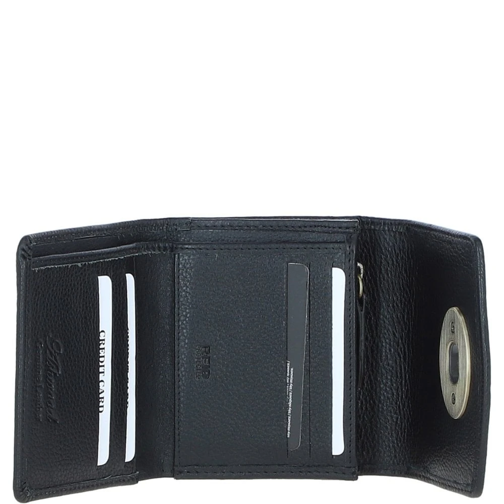 Elegant Leather X Harris Tweed Trifold Twist-Lock Purse Black/Watch: TW-10-03-BW - Image 4