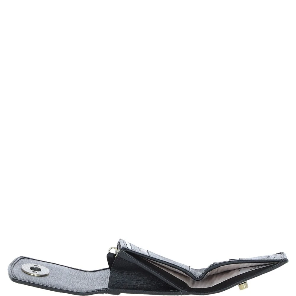 Elegant Leather X Harris Tweed Trifold Twist-Lock Purse Black/Watch: TW-10-03-BW - Image 5