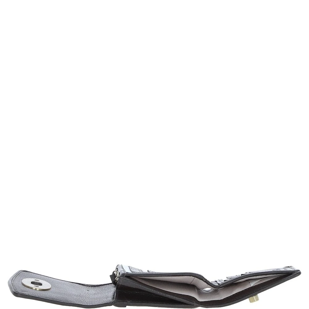 Elegant Leather X Harris Tweed Trifold Twist-Lock Purse Brown/Green: TW-10-09-BG - Image 5