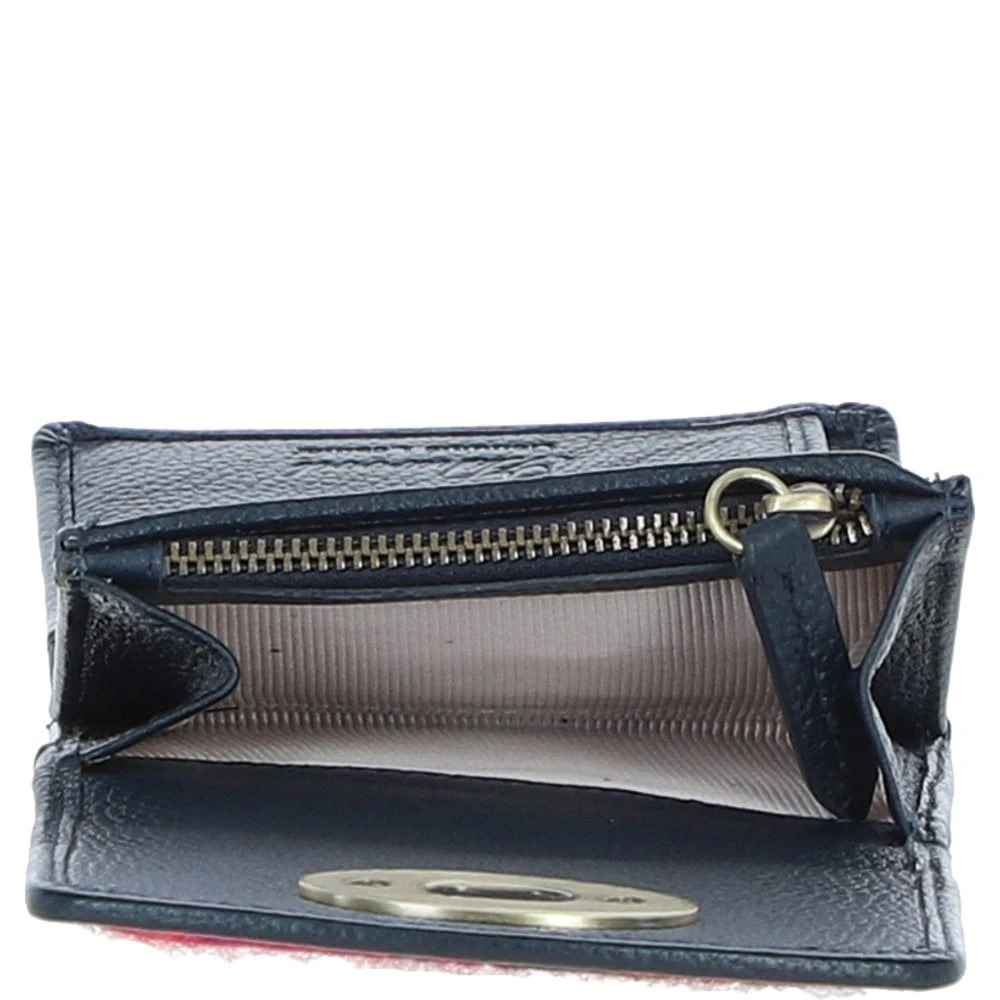 Elegant Leather X Harris Tweed Trifold Twist-Lock Purse Navy/Pink: TW-10-06-NP - Image 7