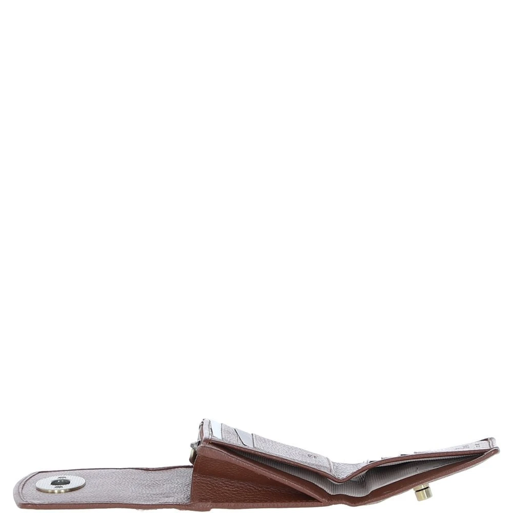 Elegant Leather X Harris Tweed Trifold Twist-Lock Purse Tan/Green/Red: TW-10-08-TR - Image 5