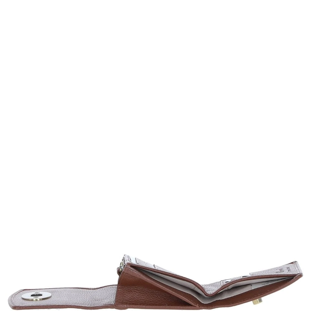 Elegant Leather X Harris Tweed Trifold Twist-Lock Purse Tan/TL Blue: TW-10-05-TB - Image 5