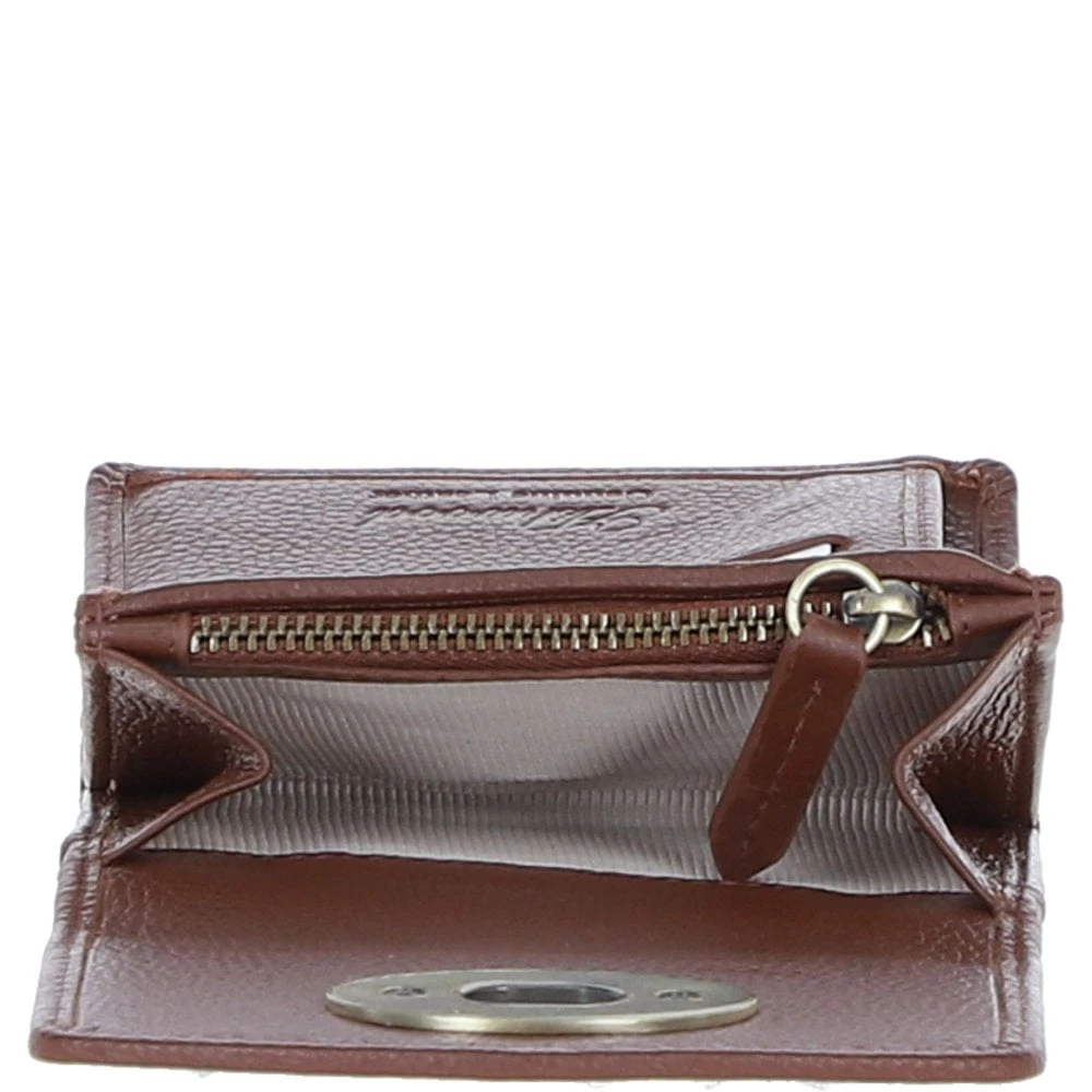 Elegant Leather X Harris Tweed Trifold Twist-Lock Purse Tan/TL Blue: TW-10-05-TB - Image 7