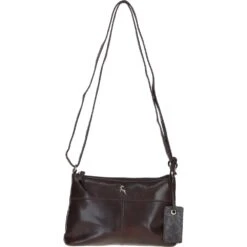 Elegant Leather Crossbody Bag Brown: Delilah