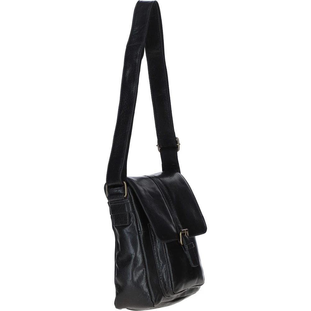 Elegant Leather Messenger Bag With Adjustable Strap Black: TL-003 - Image 5