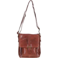 Elegant Leather Messenger Bag With Adjustable Strap Bridge: TL-003