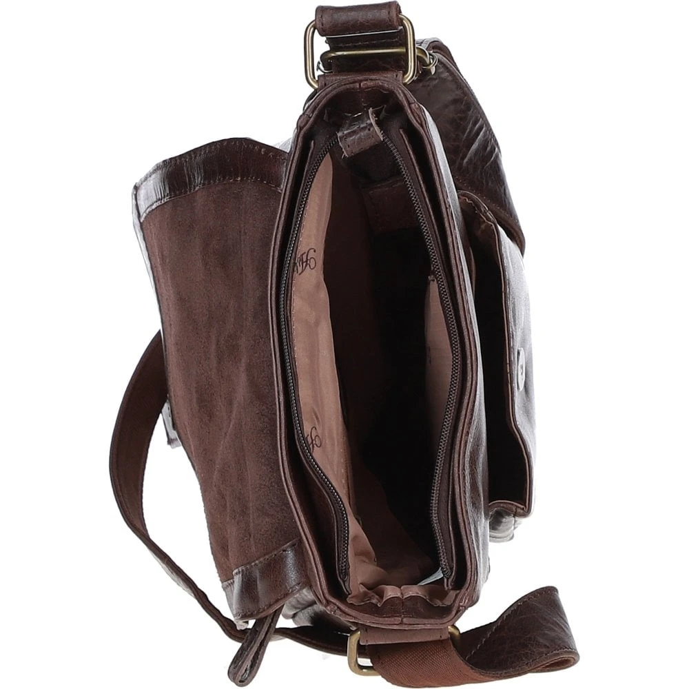 Elegant Leather Messenger Bag With Adjustable Strap Brown: TL-003 - Image 2