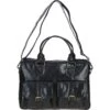 Executive Leather Laptop Bag With Buckle Pockets Black: TL-008