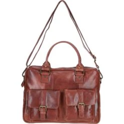Executive Leather Laptop Bag With Buckle Pockets Bridge: TL-008