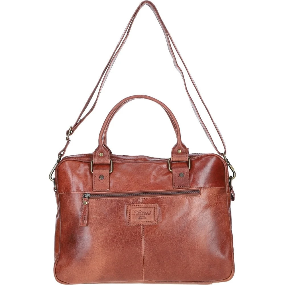 Executive Leather Laptop Bag With Buckle Pockets Bridge: TL-008 - Image 4