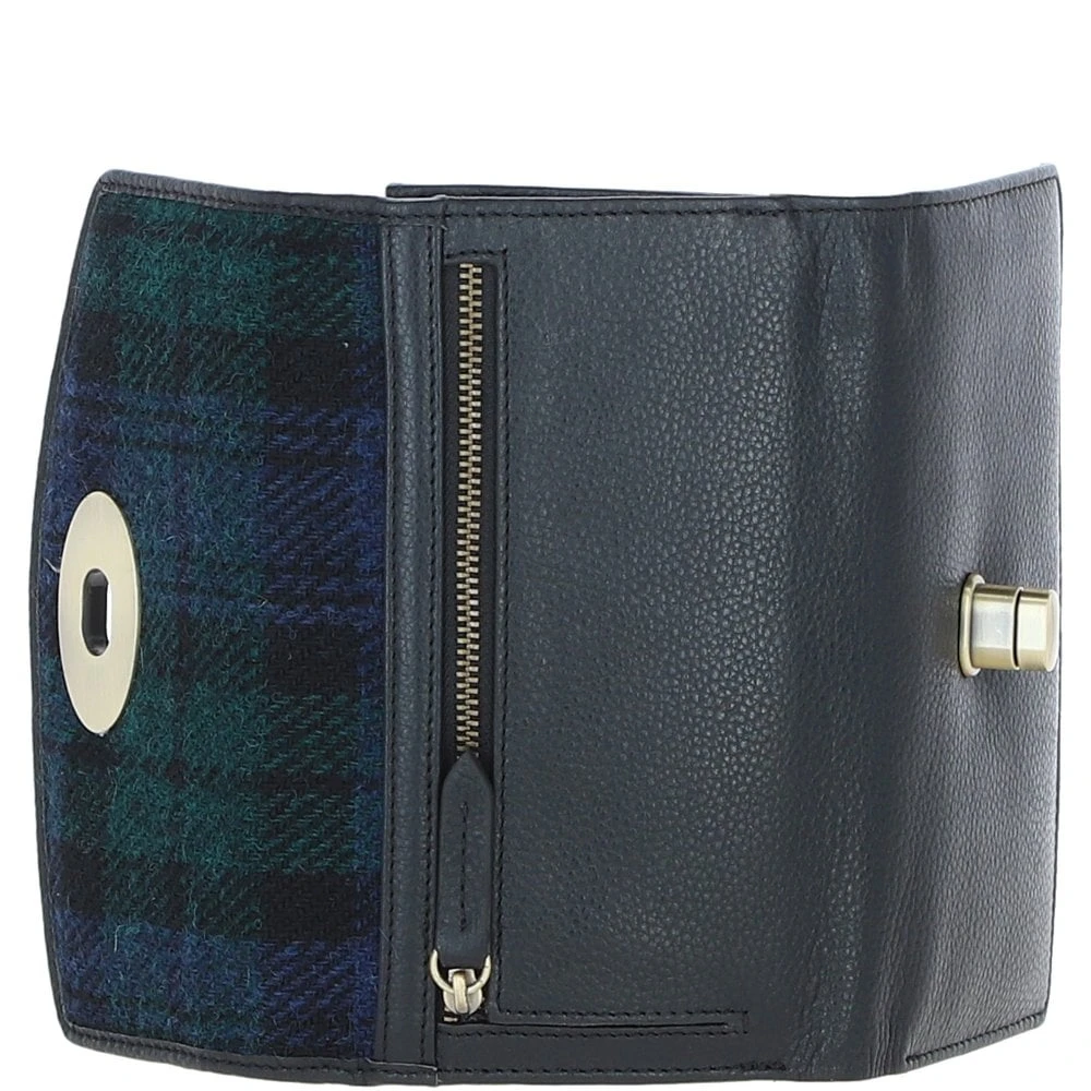 Exquisite Leather X Harris Tweed Twist-Lock Purse Black/Watch: TW-11-03-BW - Image 6