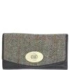 Exquisite Leather X Harris Tweed Twist-Lock Purse Brown/Green: TW-11-09-BG