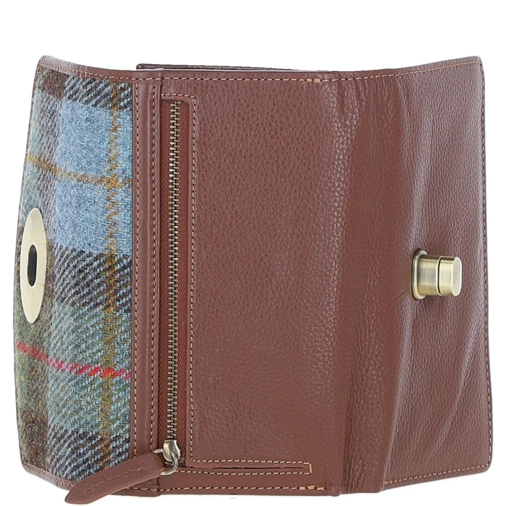 Exquisite Leather X Harris Tweed Twist-Lock Purse Tann/Mcload: TW-11-02-TM - Image 6