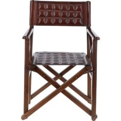 Exquisite Real Leather Director Chair Chestnut: LF-167