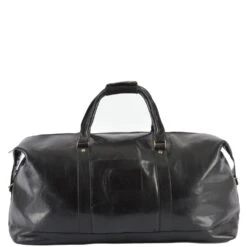 Extra Large Leather Travel Holdall Black/vt: 2081