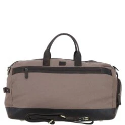 Canvas & Leather Holdall Mud/grey: FEN-757