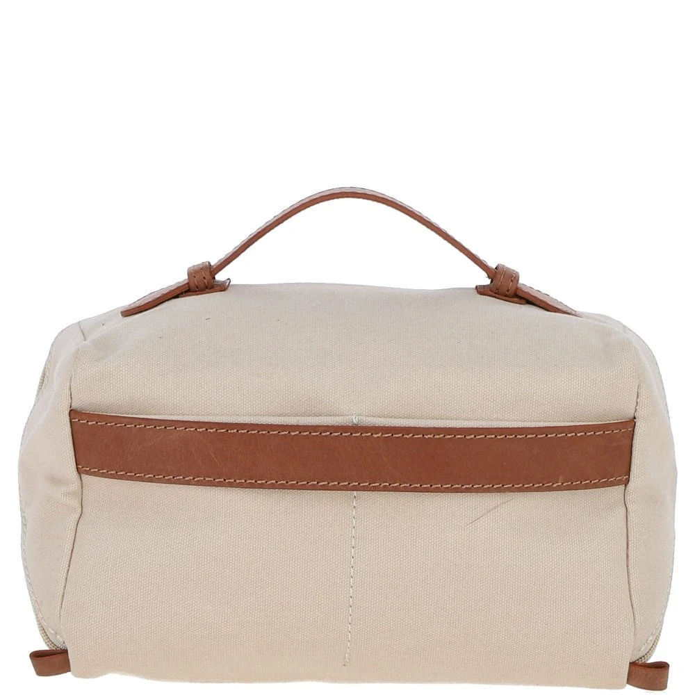 Canvas & Leather Wash Bag Tan/cream: FEN-759 - Image 3