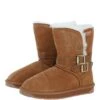 Classic 8" Suede Sheepskin Belt Boots : Tan