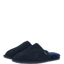 Classic Mens Suede Sheepskin Slippers Navy/navy