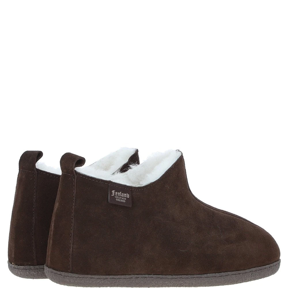 Classic Suede Sheepskin Bootie Slippers Brown: DARWIN - Image 3