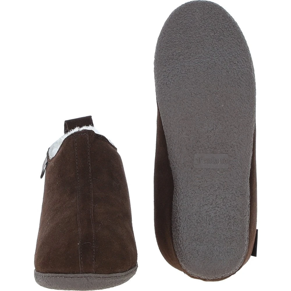 Classic Suede Sheepskin Bootie Slippers Brown: DARWIN - Image 5