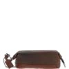 Cow Oily Leather Wash Bag Brown/Brandy Buff: FEN-787