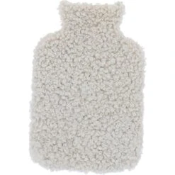 Curly Wool Hot Water Bottle Beige